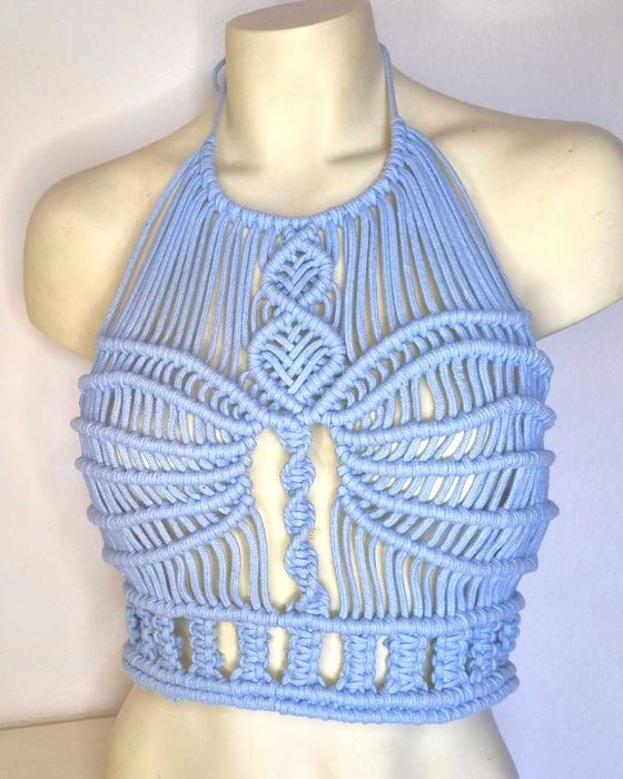 Roupas de praia em macramé tops vestido