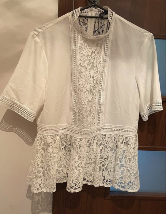 Bluzka, koszulka elegancka, haftowana Zara