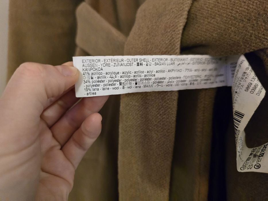 Stradivarius płaszcz camel 36