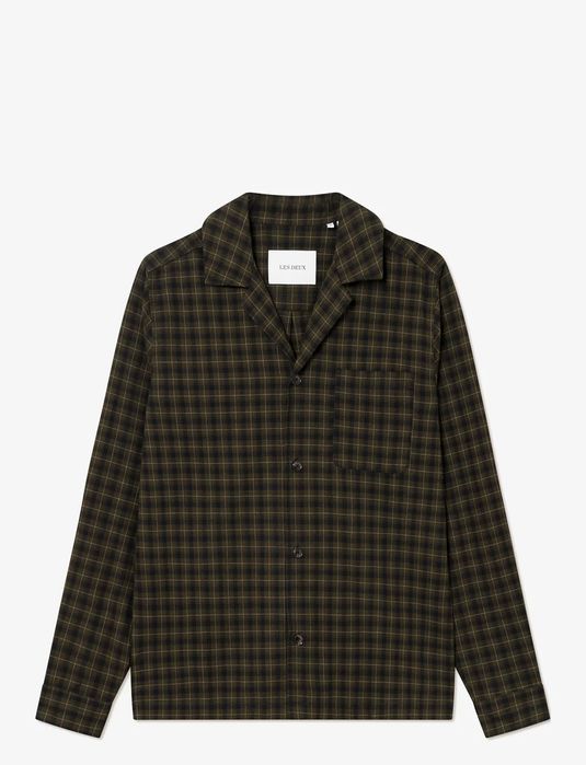 Piżama zielona w kratkę flanelowa Les Deux M