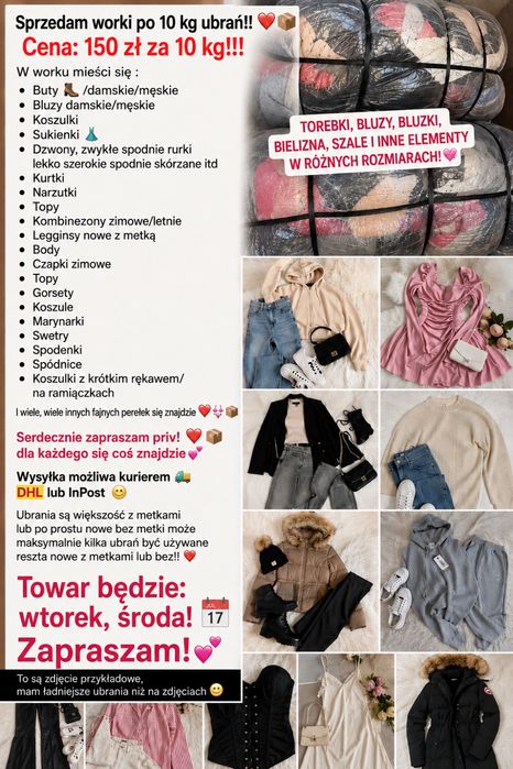 Ubrania 10 kg nowe i uzywane