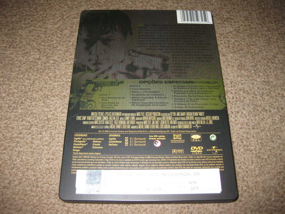 "Procurado" com Angelina Jolie/Edição Especial 2 DVDs/Steelbook!