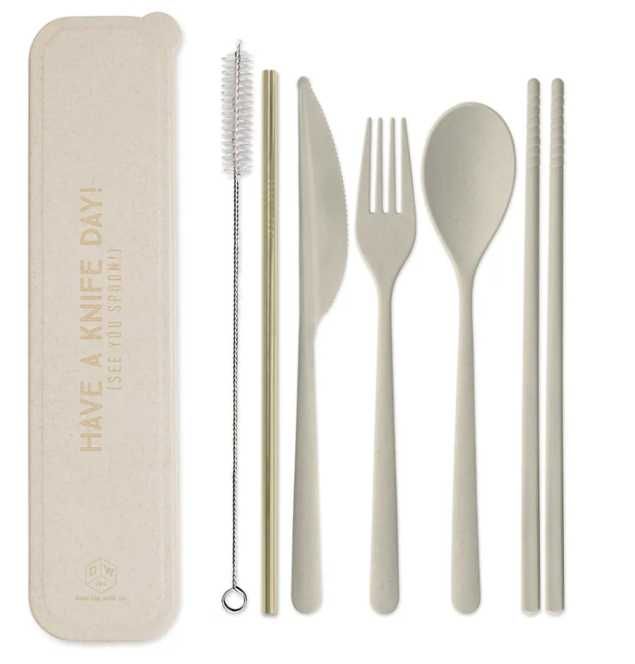 Conjunto talheres reutilizável compacto Designworks Ink - novo