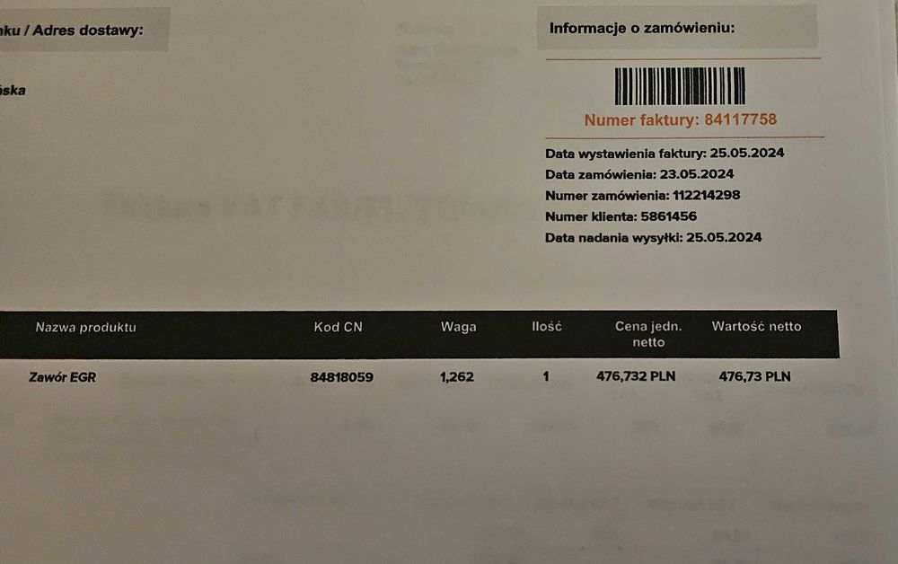 Zawór EGR Toyota Auris Hatchback