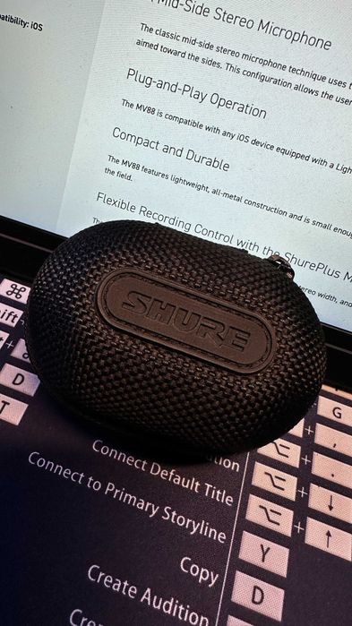 Microfone Shure MV88 para iOS