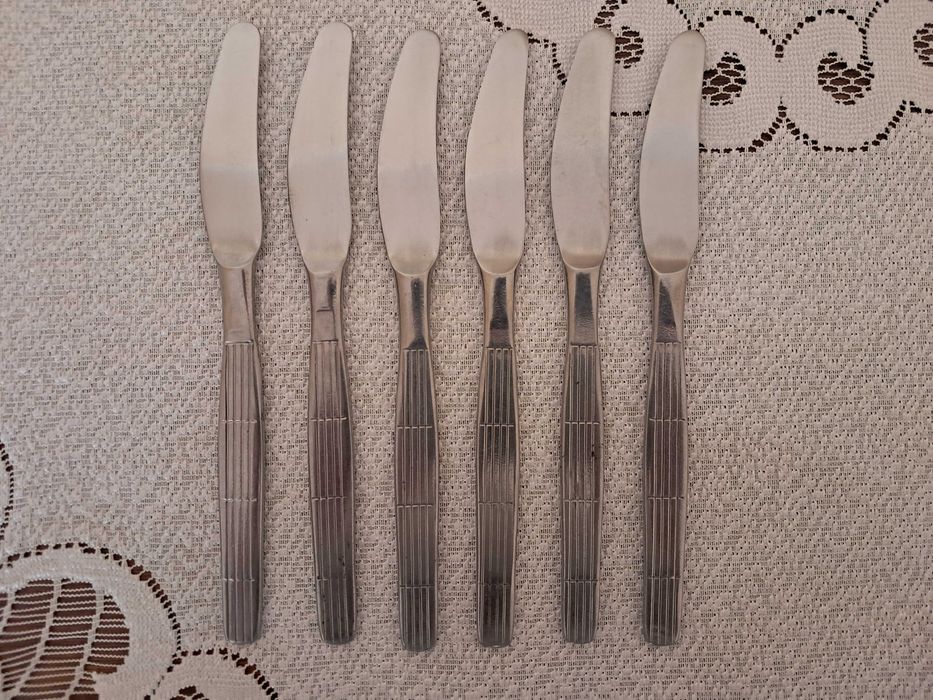 Noże obiadowe rosyjskie z motywem geometrycznym, 6 szt., do sprzedania