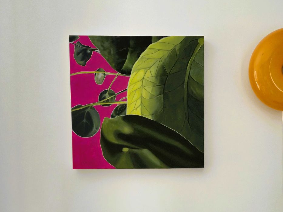 Obraz akrylowy na płótnie 50x50 cm motyw botaniczny pop art dopamine decor