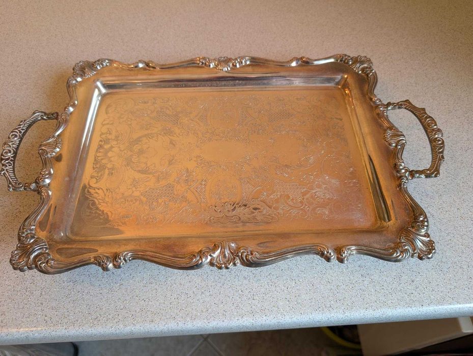 Taca srebrzona  sygnatura N  EPOB na nóżkach