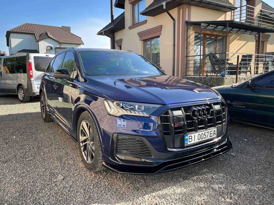 Сплиттер Audi Q7 4M 2019+ рест S-line \ SQ7 тюнинг губа обвес