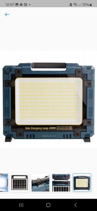 Nowa lampa solarna przenośna turystyczna awaryjna 200W 6x akumulator