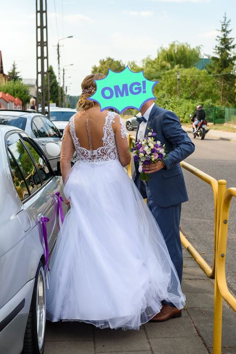 Biała suknia ślubna r. 38