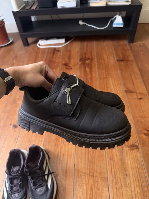 Black Sneakers Loafer Chunky Derby