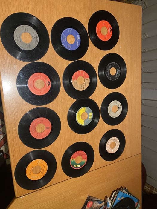 Mini discos de vinil antigos