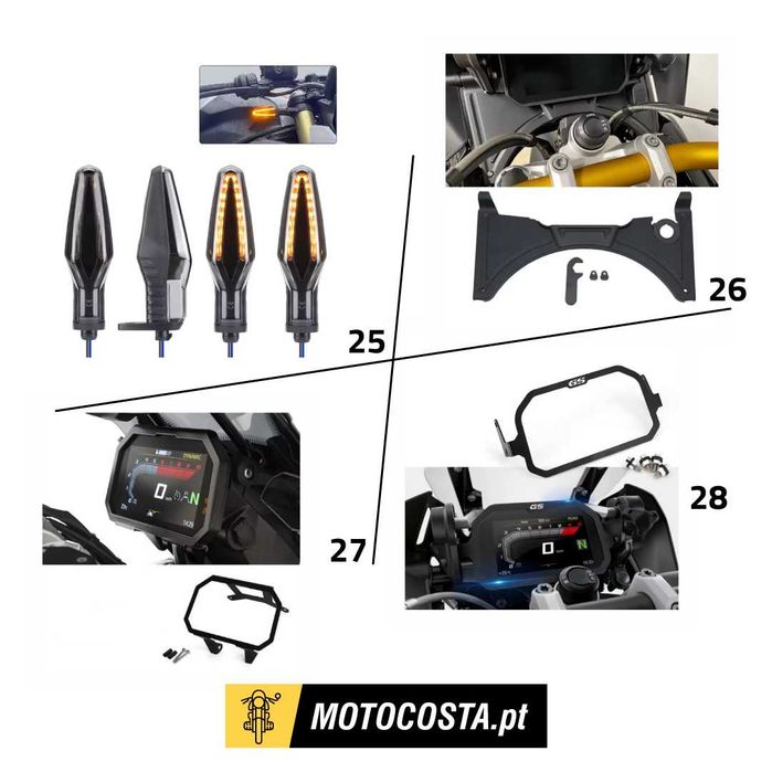 Acessórios BMW - Proteções, Piscas LED, Películas TFT - MOTOCOSTA