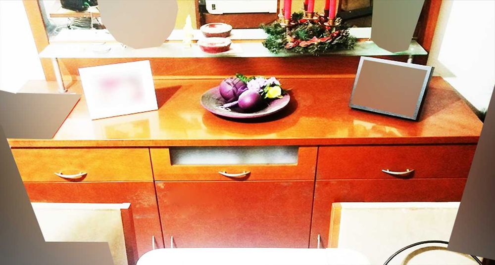 Aparador de Sala de Estar (Cerejeira) + Espelho