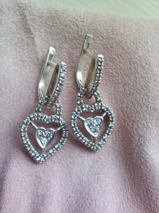 Сережки срібло + родій