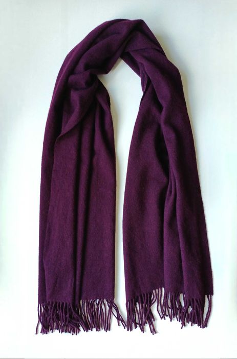 Bardzo duży bordowy szal z wełny mbyM