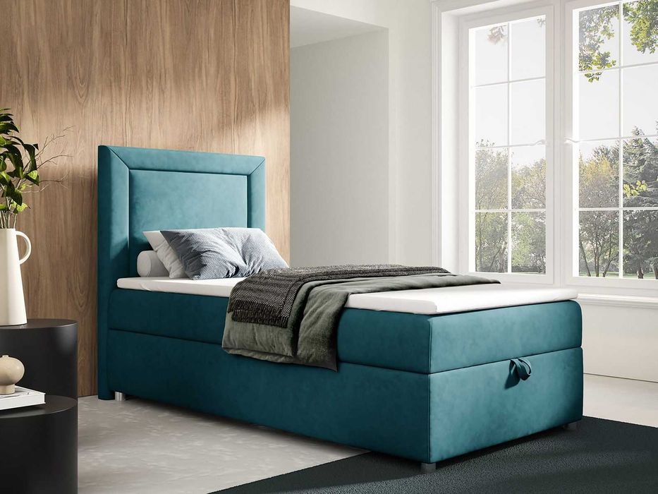 Łóżko KONTYNENTALNE SINGIEL z pojemnikiem 70x200 80x200 90x200 100x200