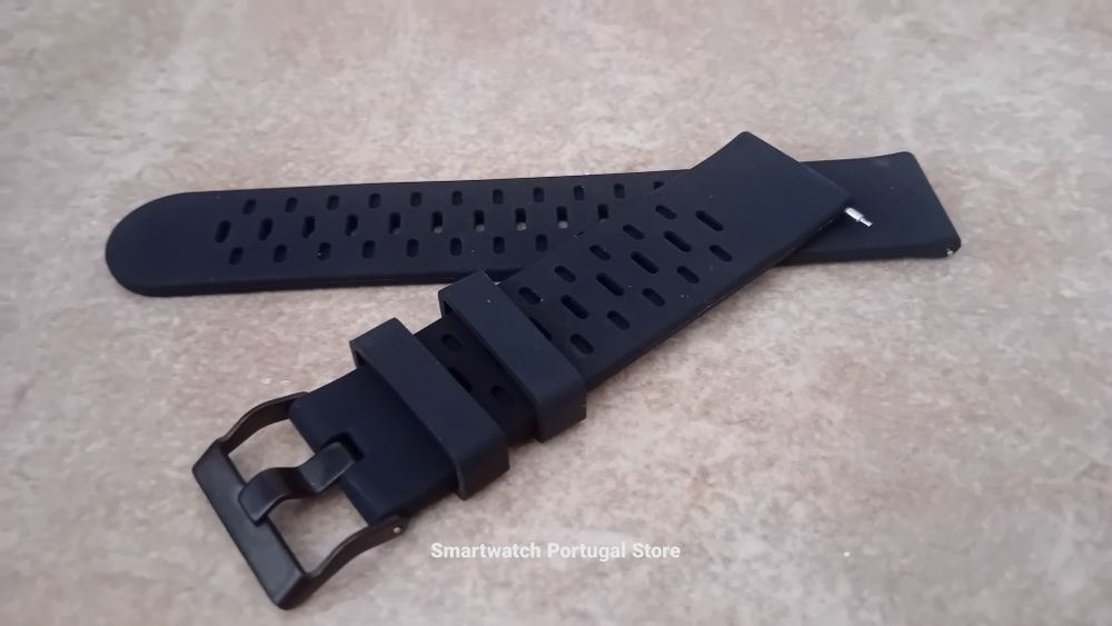 Bracelete 22mm em Silicone  : Preto