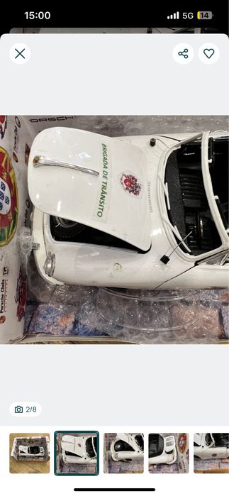 Carro coleção escala Porsche 356B - c/ falhas