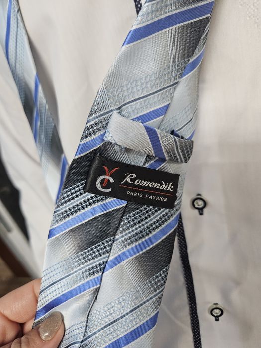 Krawat męski Romendik w paski Paris Fashion