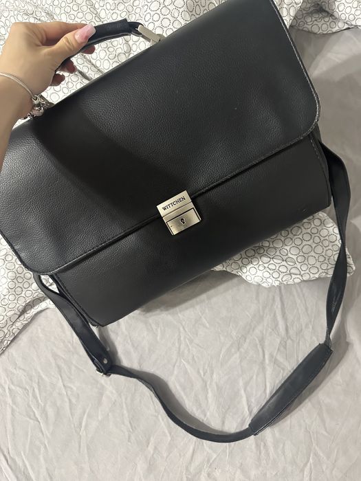 Torba na laptopa dokumenty Wittchen skórzana Czarna pojemna wyjazdowa