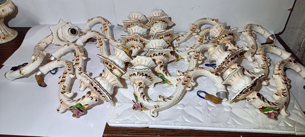 UNIKAT! Żyrandol Capodimonte Ceramiche Cavalli 18-ramienny Bassano