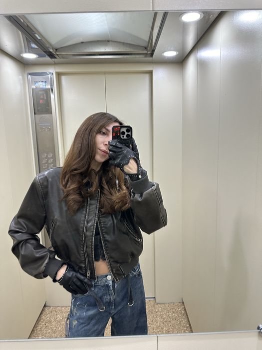 Куртка кожзам zara