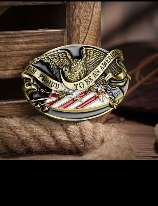 Nowa klamra metalowa kowbojska USA Texas Western