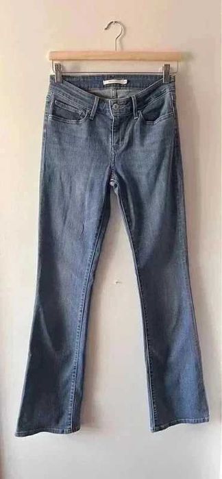 Niebieskie jeansy damskie szeroka nogawka Levis bawełna wiskoza S 36