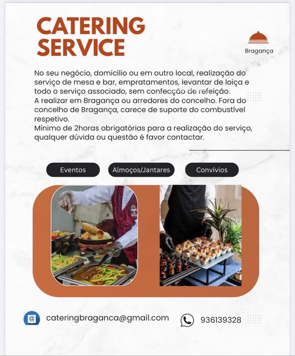 Serviços de mesa e bar