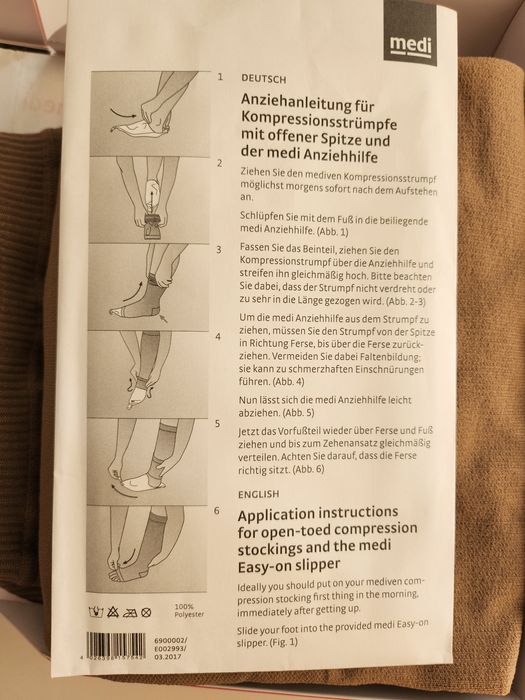 Компресійні колготи з відкритим носком Mediven forte, клас  3,розмір 6