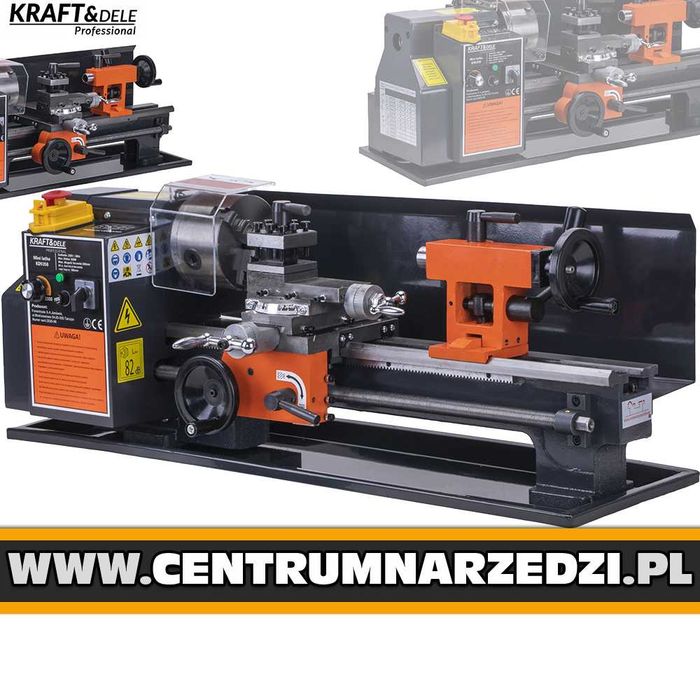 KRAFTDELE Mini Tokarka Stołowa Do Metalu Drewna Obrabiarka 550w 2500rpm + Akcesoria KD5358