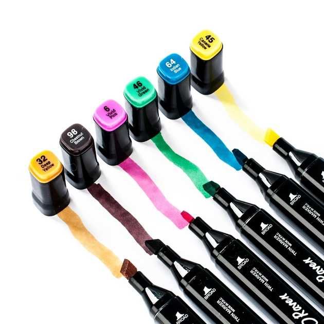 Набор двусторонних скетч маркеров 168штук Touch Raven в чехле есть опт