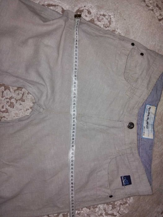 Штани лляні чоловічі Штаны лен М 46р. Бежевые