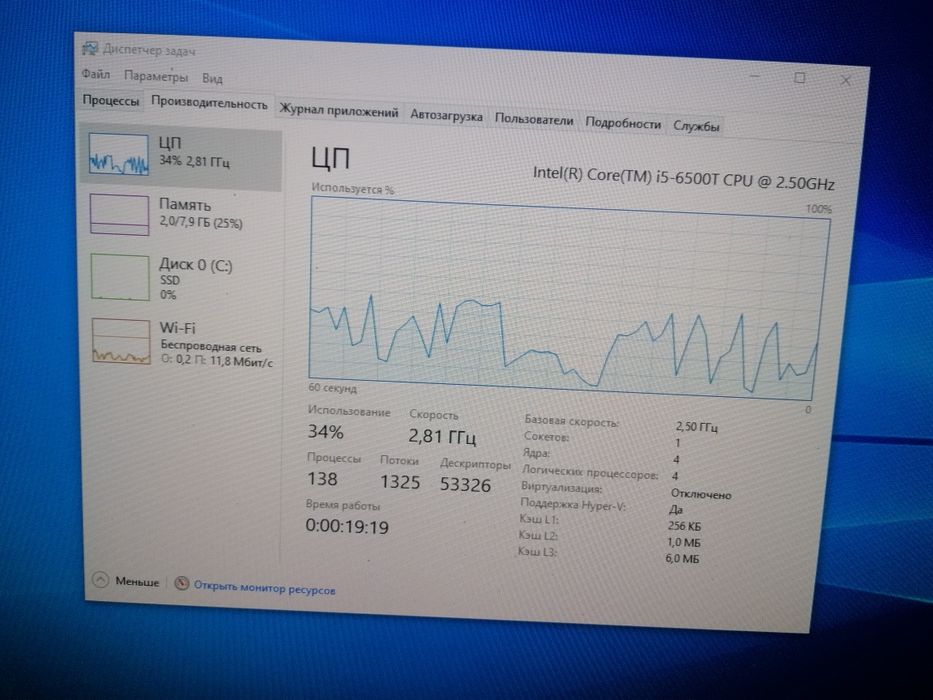 Мини пк HP ProDesk 400 G3 Mini i5-6500t/8gb/ssd256