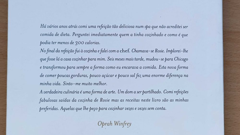 Livro "Oprah: As Receitas Favoritas" de Rosie Daley
