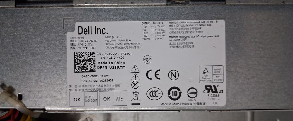 Caixa Dell de pc com fonte