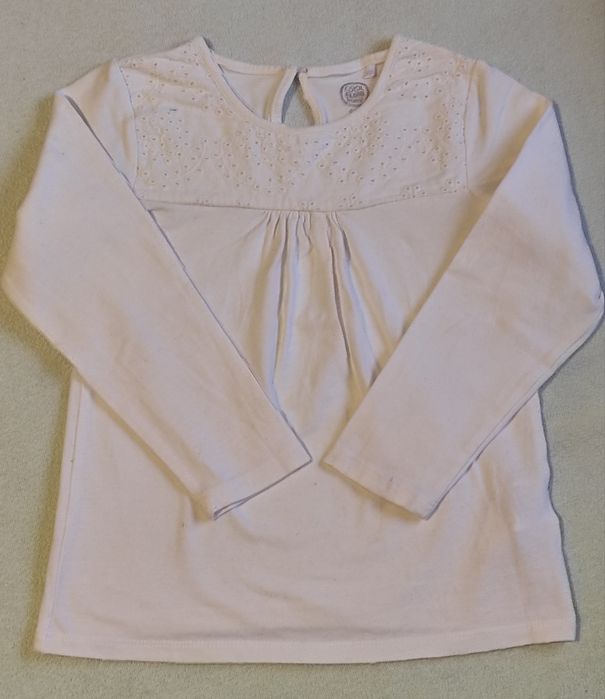Bluzeczka (biała/śmietankowa) z długim rękawem dla dziewczynki, cool c