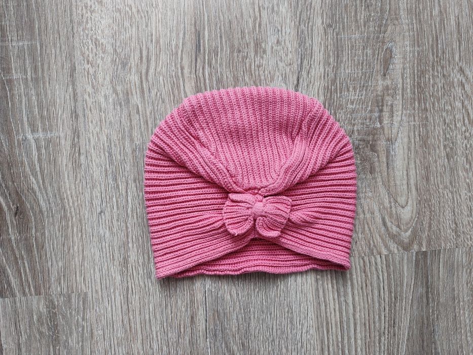 Wiosenna dzianinowa czapka turban So Cute dziewczynka 12-36 miesięcy