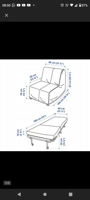 Fotel rozkładany, sofa  IKEA Lycksele Lovas