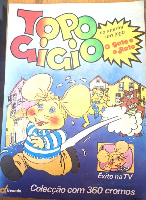 Caderneta com 360 cromos Topo Gigio, da Disvenda, completa