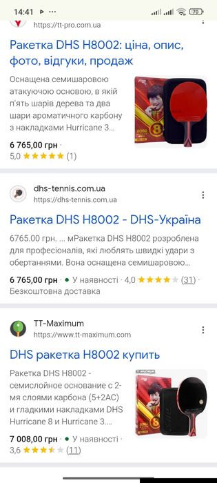 Супер крута ракетка  Dhs8002