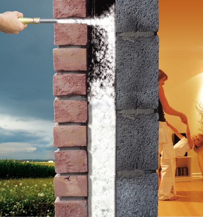 Утепление стен пеной пеноизол экоизол жидкий пенопласт піноізол