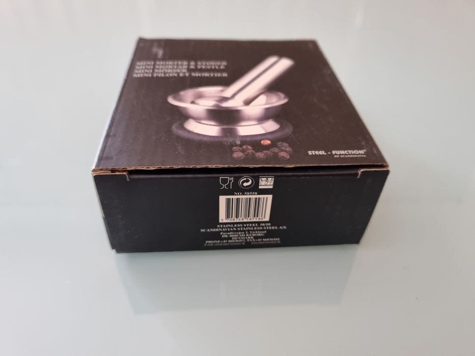 Mini almofariz e pilão em aço inox [novo]