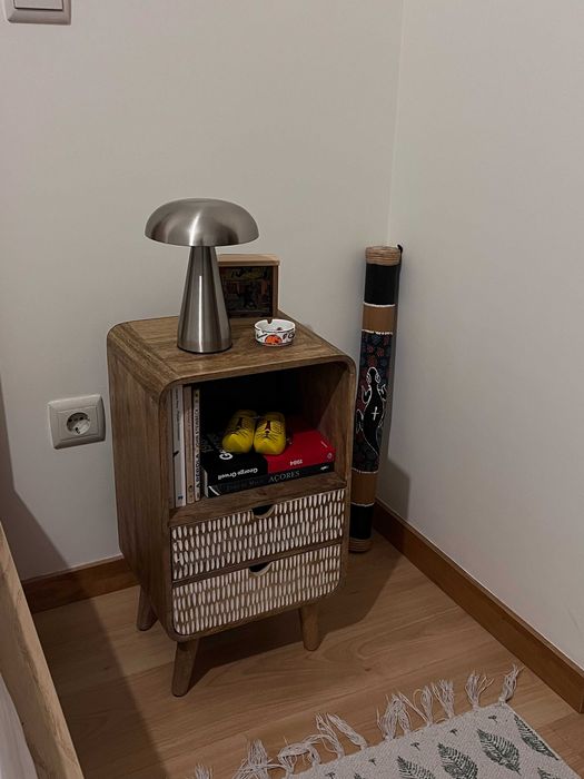 Mesa cabeceira Sklum retangular madeira de manga