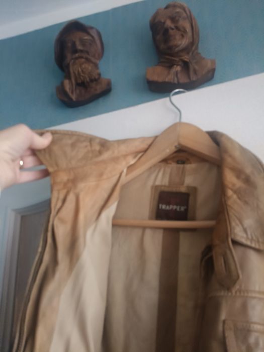 Męska skórzana kurtka TRAPPER – Styl Militarny/Pilotka – Rozmiar 48 (M)