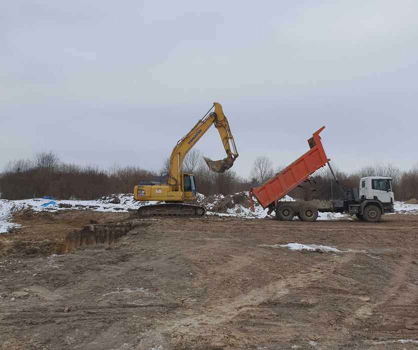Usługi koparka gąsienicowa 24 t, wywrotka, transport, wynajem