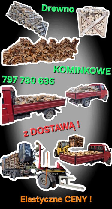Drewno Kominkowe i do PIECA z DOSTAWĄ (DĄB BRZOZA,opał,opałowe,drzewo)