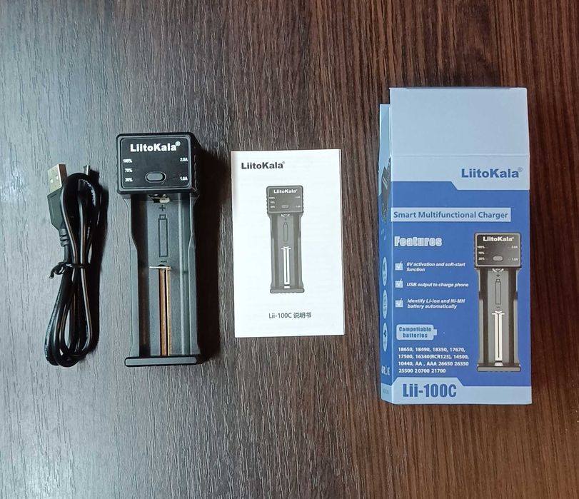 Зарядка LiitoKala Lii-100C аккумуляторов. Зарядний пристрій. Оригінал
